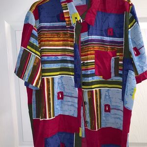 Abstract Hawaiian button up shirt